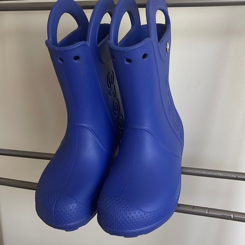 Blue Crocs Rain Boots size 2